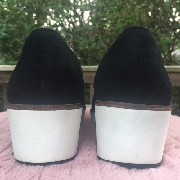 HP!💎 ALDO, Black Suede Loafers, Platform Wedges Slip On - Picture 5 of 13